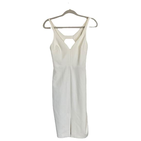 LIKELY White Mini Dress Size 2 Cocktail Bachelorette Bridal Keyhole Cutout Sexy - Picture 1 of 7